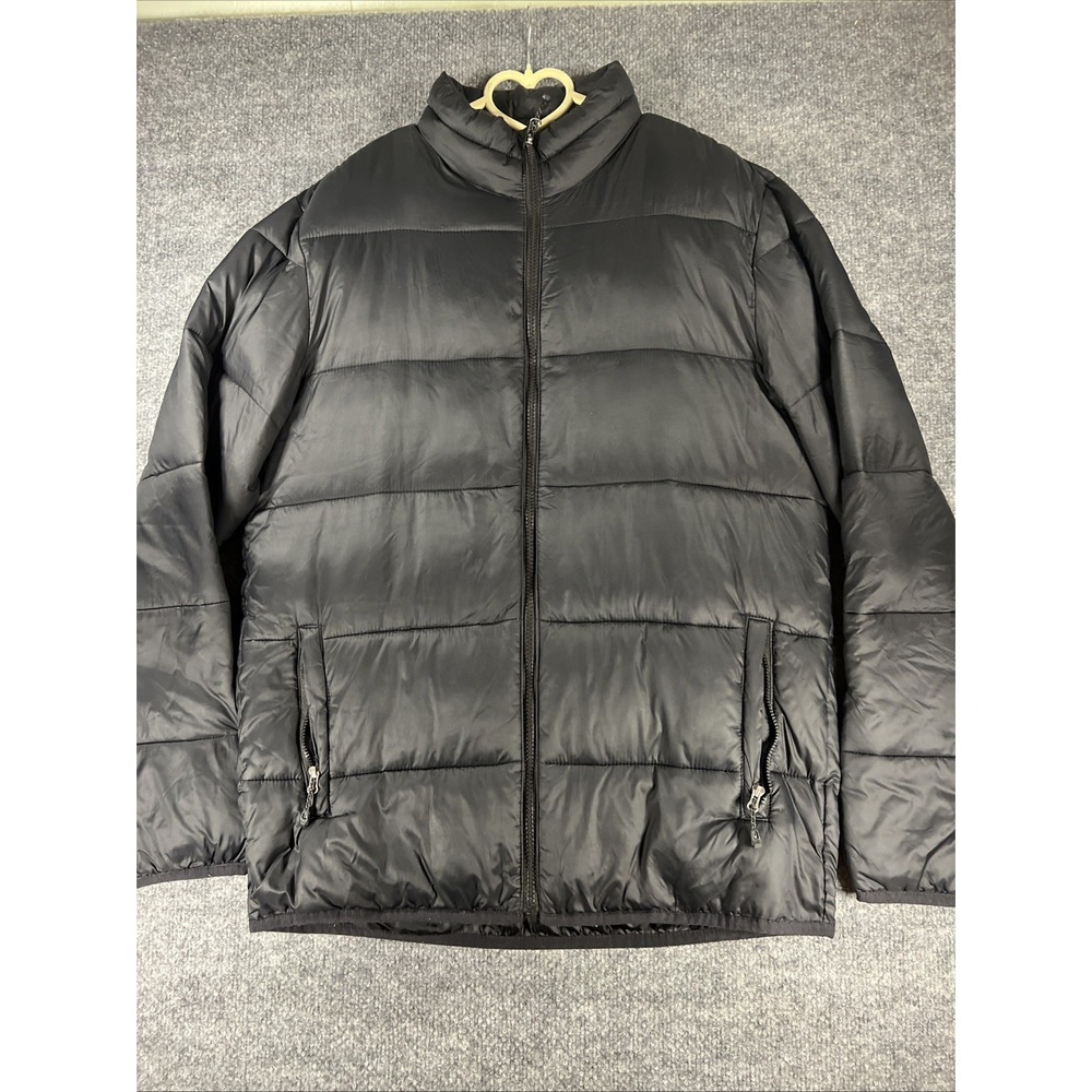 Swiss Tech Men's Packable Puffer Jacket Black Size Small S 34-36 Full Zip